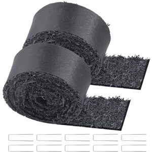 VEVOR Rubber Mulch for Landscaping, 2 Rolls Recycled Rubber Mulch Mat 120 x 4.5 in, Permanent Rubber Pathway, Natural-Looking Black Mulch Garden Edging for Plants, Vegetables & Flower Garden Barrier VEVOR Rubber Mulch for Landscaping, 2 Rolls Recycled Rubber Mulch Mat 120 x 4.5 in, Permanent Rubber Pathway, Natural-Looking Black Mulch Garden Edging for Plants, Vegetables & Flower Garden Barrier