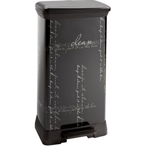 CURVER 210974 39 x 29 x 72 cm Calligraphy Decorative Kitchen Bin with Pedal Rectangular Metal Black CURVER 210974 39 x 29 x 72 cm Calligraphy Decorative Kitchen Bin with Pedal Rectangular Metal Black