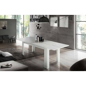 Dmora Extendable Table Nanni, Extendable console up to 10 seats, 100% Made in Italy extendable console, cm 140/190x90h75, Glossy white Larch Dmora Extendable Table Nanni, Extendable console up to 10 seats, 100% Made in Italy extendable console, cm 140/190x90h75, Glossy white Larch