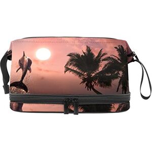 Generic Multi-Functional Storage Travel Cosmetic Bag with Handle,Beautiful Dolphin Jumping from Shining Water,Large Capacity Travel Cosmetic Bag Generic Multi-Functional Storage Travel Cosmetic Bag with Handle,Beautiful Dolphin Jumping from Shining Water,Large Capacity Travel Cosmetic Bag