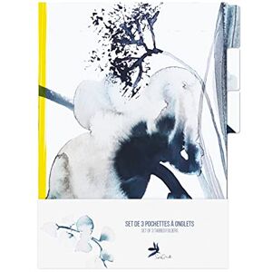 Clairefontaine 115943C A Set of 3 Tabbed Pockets With Blue Flower Patterns Painted in Ink 22x31 cm Filing Organization Storage Home Office Inkebana Collection Clairefontaine 115943C A Set of 3 Tabbed Pockets With Blue Flower Patterns Painted in Ink 22x31 cm Filing Organization Storage Home Office Inkebana Collection