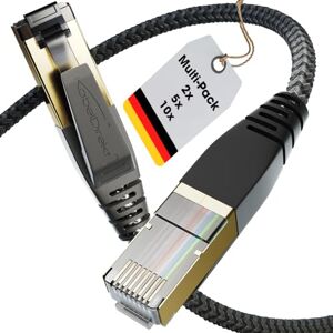 KabelDirekt – Cat 8 Network Cable with Flexible & Break-Resistant Braided Design – 2x 5m (LAN/Ethernet Cable, RJ45 Connector, Transmits Highest Data Rates up to 40 Gbit/s, For Gaming/PS5/Xbox) KabelDirekt – Cat 8 Network Cable with Flexible & Break-Resistant Braided Design – 2x 5m (LAN/Ethernet Cable, RJ45 Connector, Transmits Highest Data Rates up to 40 Gbit/s, For Gaming/PS5/Xbox)