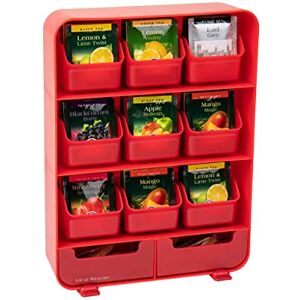 Mind Reader TBORG-RED Holder Tea Bag Organizer, Plastic Mind Reader TBORG-RED Holder Tea Bag Organizer, Plastic
