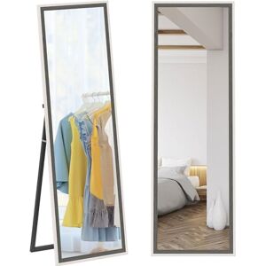 HOMCOM Full Length Mirror, 163 x 53 cm Full Body Mirror with Frame, Free Standing, Hanging or Leaning Against Wall for Bedroom, Living Room, Grey Wood Effect HOMCOM Full Length Mirror, 163 x 53 cm Full Body Mirror with Frame, Free Standing, Hanging or Leaning Against Wall for Bedroom, Living Room, Grey Wood Effect