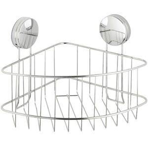 WENKO Static-Loc Plus Osimo Corner Shelf Bathroom Shelf No Drilling Required Secure Hold Thanks to Static Adhesion on Smooth, Airtight Surfaces, 26.5 x 13.5 x 19 cm, Chrome-Plated Steel WENKO Static-Loc Plus Osimo Corner Shelf Bathroom Shelf No Drilling Required Secure Hold Thanks to Static Adhesion on Smooth, Airtight Surfaces, 26.5 x 13.5 x 19 cm, Chrome-Plated Steel