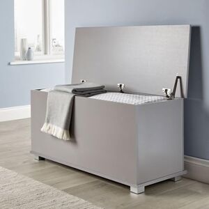 Home Source Malmo Grey Ottoman Storage Chest - 100 x 40cm - Storage Chest Home Source Malmo Grey Ottoman Storage Chest - 100 x 40cm - Storage Chest