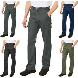 Lee Men's Classic Multi Pocket Cargo Work Trouser Easy care Safety Pant, Grey, 32W / 33L Lee Men's Classic Multi Pocket Cargo Work Trouser Easy care Safety Pant, Grey, 32W / 33L