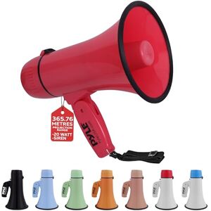 Pyle Unisex Pmpra213bk Lightweight And Portable Bullhorn Megaphone, Aux (3.5mm) Input For MP3/Music, Automatic Siren, 20-Watt, MIC/TALK (Red), Red Pyle Unisex Pmpra213bk Lightweight And Portable Bullhorn Megaphone, Aux (3.5mm) Input For MP3/Music, Automatic Siren, 20-Watt, MIC/TALK (Red), Red