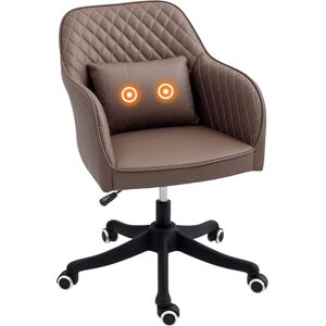 Vinsetto Microfiber Office Chair, Desk Chair, Makeup Vanity Chair with Massage Lumbar Pillow and Rolling Wheels for Bedroom and Home, Brown Vinsetto Microfiber Office Chair, Desk Chair, Makeup Vanity Chair with Massage Lumbar Pillow and Rolling Wheels for Bedroom and Home, Brown