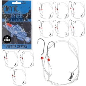 UNCLE MO'S SALTWATER TACKLE 10 Pack Sea Bass Fishing Rigs for Saltwater Uncle Mo’s Fishing Tackle Hi/Lo Fierce Series 3/0 Bait Hook, Hand Tied 60lb Heavy Duty, Croaker, Fluke & Porgy Rigs, 80lb Swivel, Bottom Sinker Loop UNCLE MO'S SALTWATER TACKLE 10 Pack Sea Bass Fishing Rigs for Saltwater Uncle Mo’s Fishing Tackle Hi/Lo Fierce Series 3/0 Bait Hook, Hand Tied 60lb Heavy Duty, Croaker, Fluke & Porgy Rigs, 80lb Swivel, Bottom Sinker Loop
