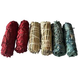 VIE 2x Dragon's Blood, Nag Champa, Sweet Grass White Sage 4" Smudge Sticks (6 Pieces, 2 Count, 3 Sets) VIE 2x Dragon's Blood, Nag Champa, Sweet Grass White Sage 4" Smudge Sticks (6 Pieces, 2 Count, 3 Sets)