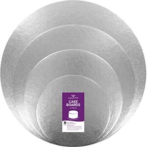 Culpitt Cut Edge Round Cards, 4 Board Multipack, 6", 8", 10", 12", Round Cake Cards, Silver Cake Boards, 1.8mm Thick, 4 Pack For Tiered Treats Culpitt Cut Edge Round Cards, 4 Board Multipack, 6", 8", 10", 12", Round Cake Cards, Silver Cake Boards, 1.8mm Thick, 4 Pack For Tiered Treats