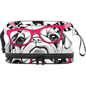 Generic Multi-Functional Storage Travel Cosmetic Bag with Handle,Large Capacity Travel Cosmetic Bag,Cute Pug Black White Generic Multi-Functional Storage Travel Cosmetic Bag with Handle,Large Capacity Travel Cosmetic Bag,Cute Pug Black White