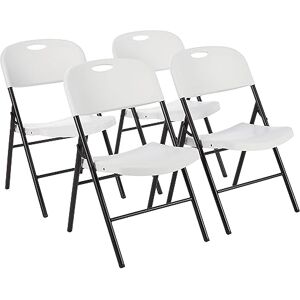 Amazon Basics Plastic & Metal Folding Chairs Set of 4, Camping, Kitchen Chairs, Indoor & Outdoor, White, up to 158 Kg Amazon Basics Plastic & Metal Folding Chairs Set of 4, Camping, Kitchen Chairs, Indoor & Outdoor, White, up to 158 Kg