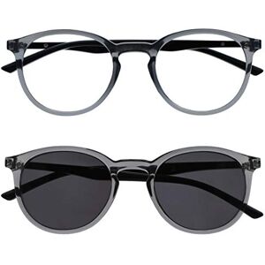 OPULIZE MET Reading SunGlasses for Women Men, Large Frame with UV400 Protection, Grey,Grey Sun +1 (Pack of 2) OPULIZE MET Reading SunGlasses for Women Men, Large Frame with UV400 Protection, Grey,Grey Sun +1 (Pack of 2)