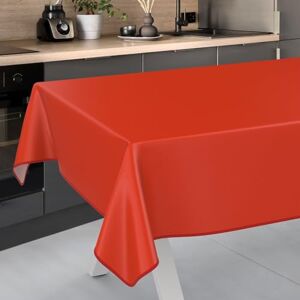 ANRO Oilcloth Tablecloth, Washable, Oilcloth, Garden Tablecloth, Outdoor, Indoor, 200 x 140 cm with Hem, Red ANRO Oilcloth Tablecloth, Washable, Oilcloth, Garden Tablecloth, Outdoor, Indoor, 200 x 140 cm with Hem, Red