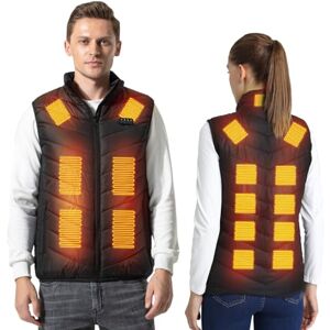 Armorget Heated Vest for Men Women, Heated Sleeveless Vest with USB Plug, 17 Heating Zones, 3 Temperature Adjustable, Lightweight Thermal Vest for Hiking, Cycling XXS Black(Power Bank not Included Armorget Heated Vest for Men Women, Heated Sleeveless Vest with USB Plug, 17 Heating Zones, 3 Temperature Adjustable, Lightweight Thermal Vest for Hiking, Cycling XXS Black(Power Bank not Included