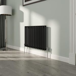 NRG Premium Black Oval Single Panel Designer Radiator 600x767mm Central Heating NRG Premium Black Oval Single Panel Designer Radiator 600x767mm Central Heating