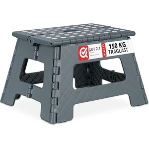 Relaxdays Folding M, Portable, Step, Kids’ Bathroom Stool for up to 120 kg, Plastic, 22 cm Tall, Dark Grey, 22 x 25 x 31,5 cm Relaxdays Folding M, Portable, Step, Kids’ Bathroom Stool for up to 120 kg, Plastic, 22 cm Tall, Dark Grey, 22 x 25 x 31,5 cm