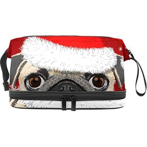 Generic Multi-Functional Storage Travel Cosmetic Bag with Handle,Large Capacity Travel Cosmetic Bag,Christmas Hat Cute Hipster Pug Snowflake Generic Multi-Functional Storage Travel Cosmetic Bag with Handle,Large Capacity Travel Cosmetic Bag,Christmas Hat Cute Hipster Pug Snowflake