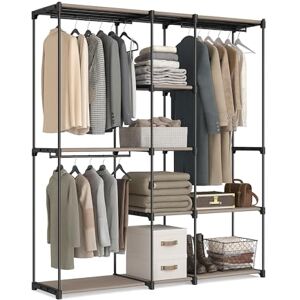Relaxdays open wardrobe, shelves rails, clothes rack, flexible assembly system, white, Plastic, Iron, 182 x 182 x 43 cm Relaxdays open wardrobe, shelves rails, clothes rack, flexible assembly system, white, Plastic, Iron, 182 x 182 x 43 cm