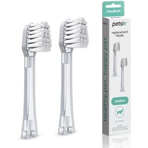 Petsie Dog Toothbrush Replacement Heads 2 Pack Replace Every Three Months Reduces Bad Breath Compatible with Toothbrush Only (White, Medium Dogs) Petsie Dog Toothbrush Replacement Heads 2 Pack Replace Every Three Months Reduces Bad Breath Compatible with Toothbrush Only (White, Medium Dogs)