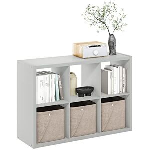 Furinno CUBICLE Book Shelf, 6-Cube Thick Frame Bookshelf, Horizontally & Vertically Reversible Bookcase with Open Back, 14.6 x 43.8 x 30, for Living Room, Bedroom, Home Office, Light Grey Furinno CUBICLE Book Shelf, 6-Cube Thick Frame Bookshelf, Horizontally & Vertically Reversible Bookcase with Open Back, 14.6 x 43.8 x 30, for Living Room, Bedroom, Home Office, Light Grey