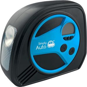 Simply Brands Digital Display Air Compressor, 150 PSI Maximum Pressure, LED Torch, Portable Design, 12V DC, 2.6m Cable, with Inflation Adapters Simply Brands Digital Display Air Compressor, 150 PSI Maximum Pressure, LED Torch, Portable Design, 12V DC, 2.6m Cable, with Inflation Adapters