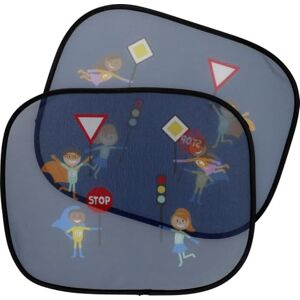 Cartrend Car Sun Shade HERO Heat UV Protection with Suction Cup Colorful Design for Kids Set of 2 Blue Cartrend Car Sun Shade HERO Heat UV Protection with Suction Cup Colorful Design for Kids Set of 2 Blue
