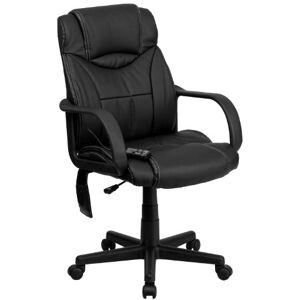 Flash Furniture Laverne Mid-Back Ergonomic Massaging Black LeatherSoft Executive Swivel Office Chair with Arms Flash Furniture Laverne Mid-Back Ergonomic Massaging Black LeatherSoft Executive Swivel Office Chair with Arms
