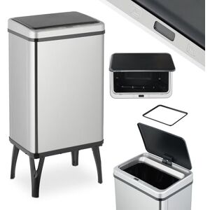 Relaxdays Kitchen Bin with Sensor, 40 L, Automatic Lid, Waste Container, Rubbish Bag Holder, Stainless Steel, Silver Relaxdays Kitchen Bin with Sensor, 40 L, Automatic Lid, Waste Container, Rubbish Bag Holder, Stainless Steel, Silver