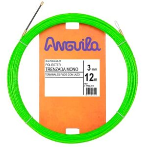 ANGUILA MAX 7.3300.012 Cable Tie Guide Polyester Braided Monofilament Ø3 mm 12 Metres and Fixed Terminals with Tie, Green ANGUILA MAX 7.3300.012 Cable Tie Guide Polyester Braided Monofilament Ø3 mm 12 Metres and Fixed Terminals with Tie, Green