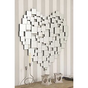 MirrorOutlet Milton Manor Wall Mirror Beautiful Modern Heart Shape Venetian Design 2Ft8 80cm, Frameless, 80 x 80, JH010-M , Black MirrorOutlet Milton Manor Wall Mirror Beautiful Modern Heart Shape Venetian Design 2Ft8 80cm, Frameless, 80 x 80, JH010-M , Black