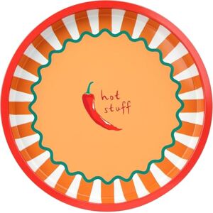 Talking Tables Round Serving Tray Chilli Design for Tea Coffee, Drinks Food Sandwiches Decorative Design BBQ, Birthday, Tin Tableware 30cm Talking Tables Round Serving Tray Chilli Design for Tea Coffee, Drinks Food Sandwiches Decorative Design BBQ, Birthday, Tin Tableware 30cm