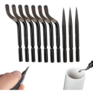 C.K Tools Universal Deburring and Scribing Tips Set, 7 x HSS Deburr Tips, 3 x HSS Scribe Tips, PVC Storage Case, Spares for T2281 and Most Standard Deburring Tools, CK T2282 C.K Tools Universal Deburring and Scribing Tips Set, 7 x HSS Deburr Tips, 3 x HSS Scribe Tips, PVC Storage Case, Spares for T2281 and Most Standard Deburring Tools, CK T2282