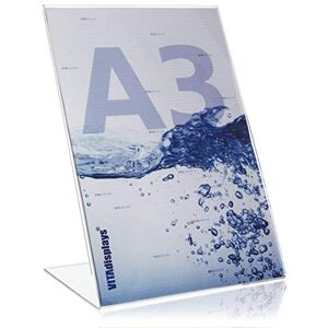 VITAdisplays ® Advertising Stand L-Stand/L-Stand in Portrait Format, Table Stand Made of Original Plexiglas® Single Pack DIN A3 Transparent VITAdisplays ® Advertising Stand L-Stand/L-Stand in Portrait Format, Table Stand Made of Original Plexiglas® Single Pack DIN A3 Transparent