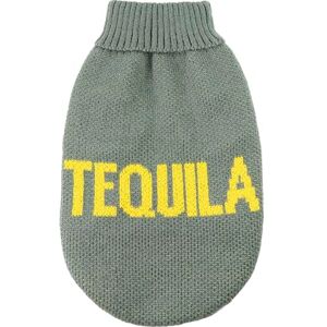 Record Dog Cocktail. Soft High Neck Sweater with Elasticated Waistband, Embroidered 'Tequila' XL, Back Length 50 cm Record Dog Cocktail. Soft High Neck Sweater with Elasticated Waistband, Embroidered 'Tequila' XL, Back Length 50 cm