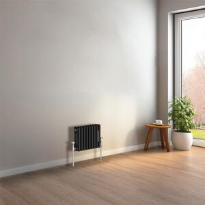 NRG 300 x 425mm Black Horizontal Traditional Column Cast Iron Style Radiator Central Heating Radiator Perfect for Bathrooms, Kitchen, Living RoomTriple Panel NRG 300 x 425mm Black Horizontal Traditional Column Cast Iron Style Radiator Central Heating Radiator Perfect for Bathrooms, Kitchen, Living RoomTriple Panel