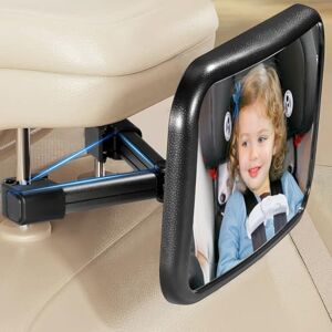 Vinabo Baby Car Mirror with Hook Clip, Anti-dropout Stroller Mirror, Safety, 360° Rotation Baby Rear View, Essential for Young Parents Vinabo Baby Car Mirror with Hook Clip, Anti-dropout Stroller Mirror, Safety, 360° Rotation Baby Rear View, Essential for Young Parents