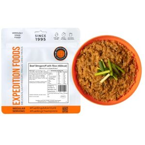EXPEDITION FOODS expeditionfoods.com EXPEDITION FOODS Beef Stroganoff with Rice (Single Serving / 450KCAL) Freeze-Dried Camping & Hiking Food EXPEDITION FOODS expeditionfoods.com EXPEDITION FOODS Beef Stroganoff with Rice (Single Serving / 450KCAL) Freeze-Dried Camping & Hiking Food