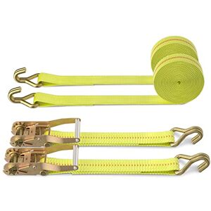 Autofonder 2" x 27' Ratchet Straps Heavy Duty-3333 LBS Working Load-10000 LBS Break Strength-Double J Hook Cargo Straps Perfect for Moving Appliances, Lawn Equipment and Motorcycles(2 Pack) Autofonder 2" x 27' Ratchet Straps Heavy Duty-3333 LBS Working Load-10000 LBS Break Strength-Double J Hook Cargo Straps Perfect for Moving Appliances, Lawn Equipment and Motorcycles(2 Pack)