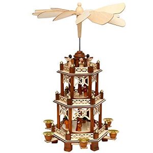 Dekohelden24 Wooden pyramid in natural/brown with 3 levels, L x W x H approx. 19 x 16.5 x 43 cm Dekohelden24 Wooden pyramid in natural/brown with 3 levels, L x W x H approx. 19 x 16.5 x 43 cm