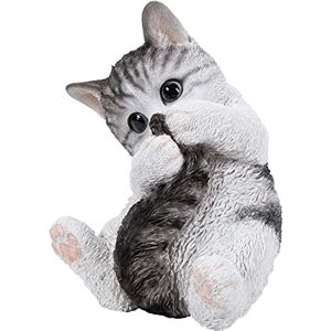 Dehner Decorative Kitten Figurine, Playing, Approx. 13 x 18 x 24.5 cm, Polyresin, Grey/White Dehner Decorative Kitten Figurine, Playing, Approx. 13 x 18 x 24.5 cm, Polyresin, Grey/White