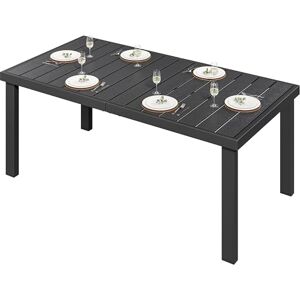 YITAHOME Garden Dining Table 140x90cm Outdoor Table with WPC Wood Top & Aluminum Frame, E-Coating Patio Table for Lawn, Camping – Lightweight Design(Black) YITAHOME Garden Dining Table 140x90cm Outdoor Table with WPC Wood Top & Aluminum Frame, E-Coating Patio Table for Lawn, Camping – Lightweight Design(Black)