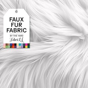 FabricLA Shaggy Faux Fur Fabric by The Yard 18" x 60" Inches (45 cm x 150 cm) 2.5 Inch Pile Length Craft Furry Fabric for Sewing Apparel, Rugs, Pillows White Faux Fur, Half Yard FabricLA Shaggy Faux Fur Fabric by The Yard 18" x 60" Inches (45 cm x 150 cm) 2.5 Inch Pile Length Craft Furry Fabric for Sewing Apparel, Rugs, Pillows White Faux Fur, Half Yard