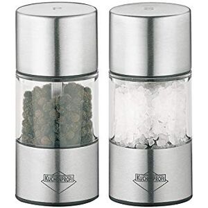 Küchenprofi KuchenProfi Salt and Pepper Set, Stainless Steel Acrylic, 3.4" x 1.5 Küchenprofi KuchenProfi Salt and Pepper Set, Stainless Steel Acrylic, 3.4" x 1.5