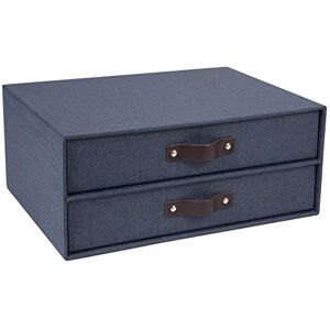 Bigso Box of Sweden Drawer Storage Box for Documents and Office Supplies 2-Drawer Desk Organiser Fibreboard and Paper Filing System with Elegant Leather Handle Blue Bigso Box of Sweden Drawer Storage Box for Documents and Office Supplies 2-Drawer Desk Organiser Fibreboard and Paper Filing System with Elegant Leather Handle Blue