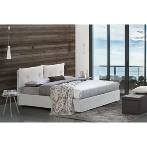 Talamo Italia Double bed Stefania, Container bed with eco-leather covering, 100% Made in Italy, Front opening, suitable for mattress Cm 160x200, White Talamo Italia Double bed Stefania, Container bed with eco-leather covering, 100% Made in Italy, Front opening, suitable for mattress Cm 160x200, White