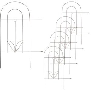 Relaxdays Metal Garden Fence, Set of 5 Elements with Decorations, HxW: 80 x 244.5 cm, Flower Bed Edge to Plug-in, Brown, Steel, 80 x 244.5 x 1 cm Relaxdays Metal Garden Fence, Set of 5 Elements with Decorations, HxW: 80 x 244.5 cm, Flower Bed Edge to Plug-in, Brown, Steel, 80 x 244.5 x 1 cm