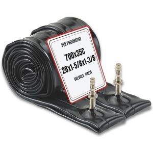 Bottari Set of 2 Bicycle Inner Tubes 700 x 35C (28x1-5/8x1-3/8) – 28 Inch – Valve Italy 40 mm – Compatible Men's Bike, City Bike and Trekking – High Resistance Bottari Set of 2 Bicycle Inner Tubes 700 x 35C (28x1-5/8x1-3/8) – 28 Inch – Valve Italy 40 mm – Compatible Men's Bike, City Bike and Trekking – High Resistance